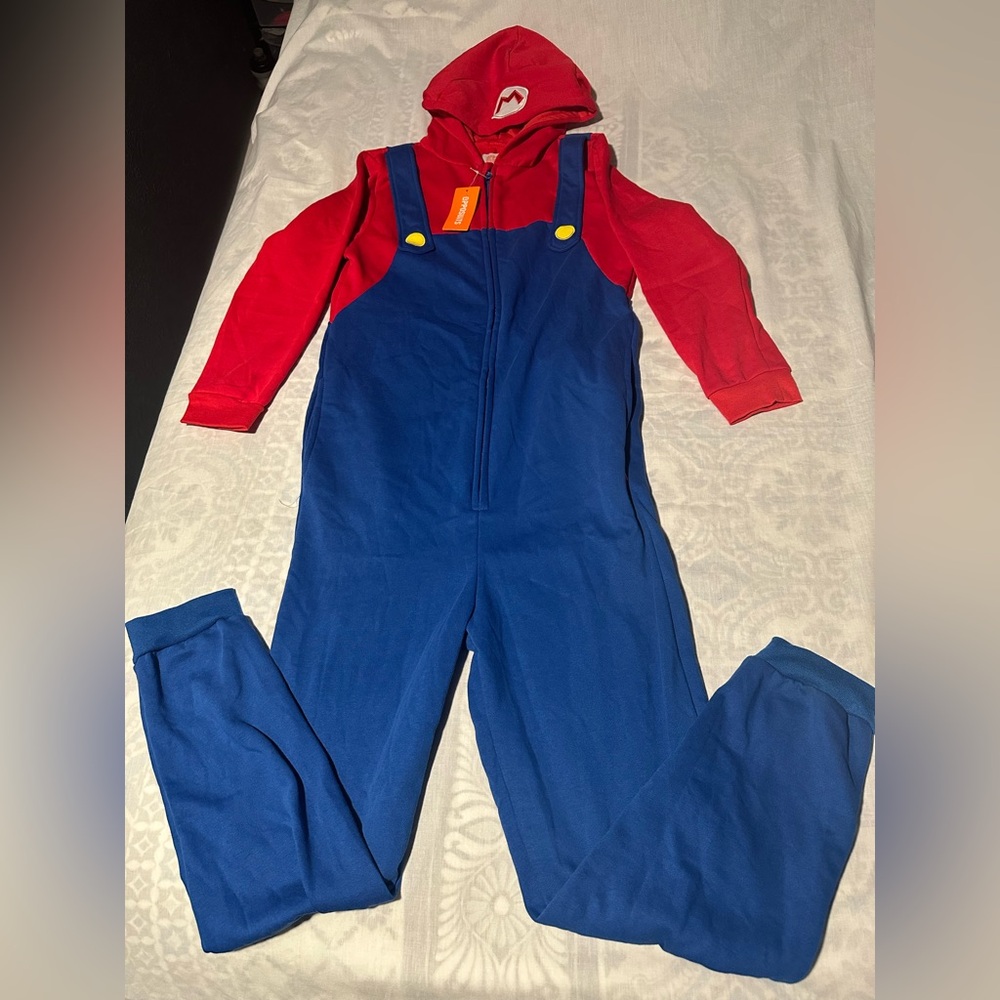 OppoSuits  súper Mario Vibrant Red and Blue Kids Overalls relaxed fit .